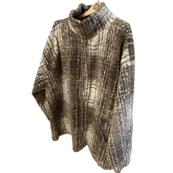 New York Style Womens Plaid Fleece Jacket Size L Made In Israel - Picture 3 of 7
